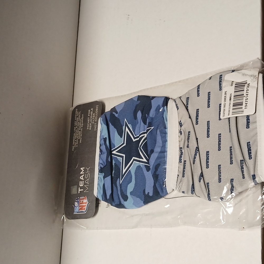 NFL Dallas Cowboys Team Mask with Star Logo 2pack set NWT - Picture 5 of 5